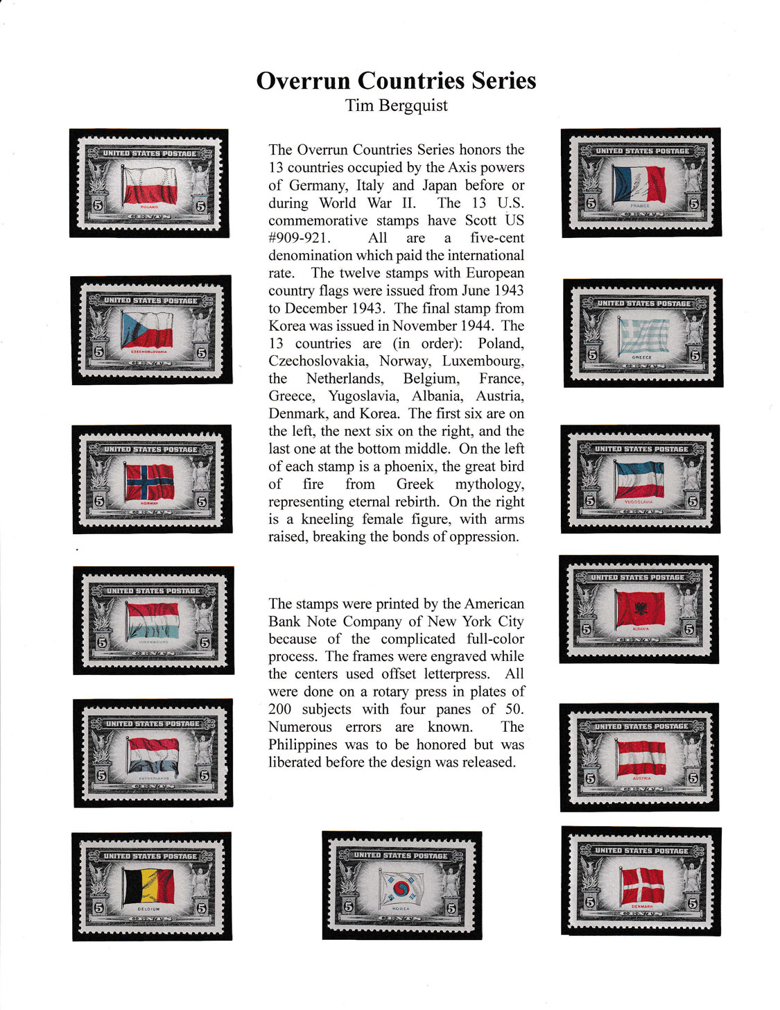 Exhibit image for Overrun Countries Stamps
